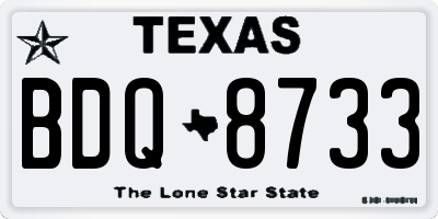 TX license plate BDQ8733
