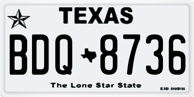 TX license plate BDQ8736