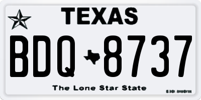 TX license plate BDQ8737