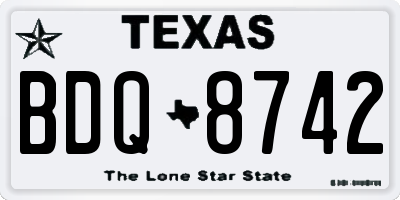 TX license plate BDQ8742
