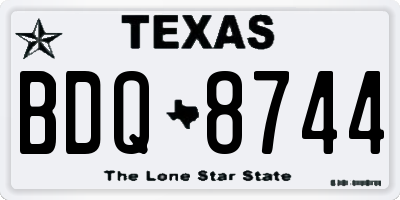 TX license plate BDQ8744