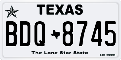 TX license plate BDQ8745