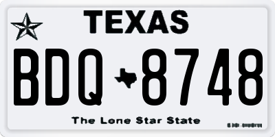 TX license plate BDQ8748