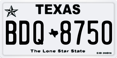 TX license plate BDQ8750