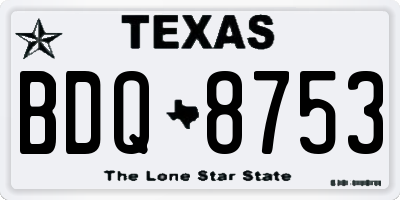 TX license plate BDQ8753