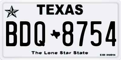 TX license plate BDQ8754