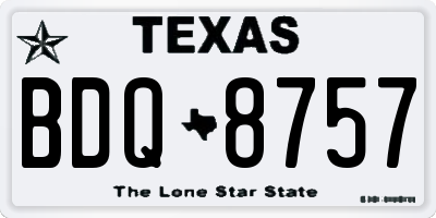 TX license plate BDQ8757