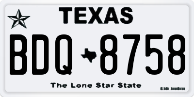 TX license plate BDQ8758