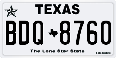 TX license plate BDQ8760