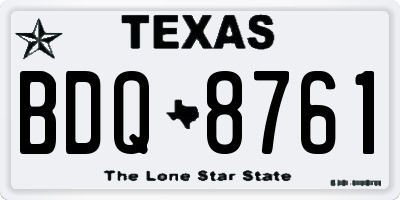 TX license plate BDQ8761