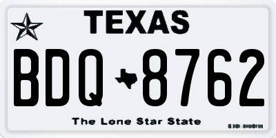 TX license plate BDQ8762