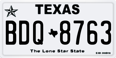 TX license plate BDQ8763