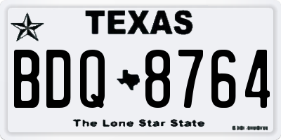 TX license plate BDQ8764