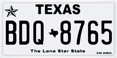 TX license plate BDQ8765