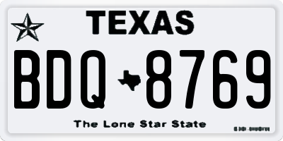 TX license plate BDQ8769