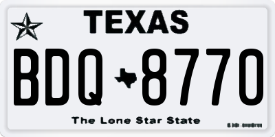 TX license plate BDQ8770