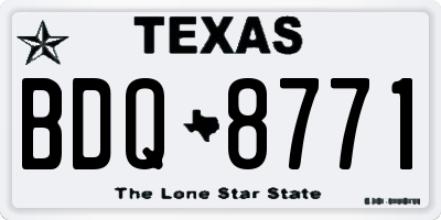 TX license plate BDQ8771