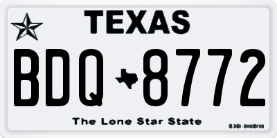 TX license plate BDQ8772
