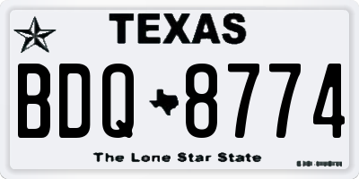 TX license plate BDQ8774