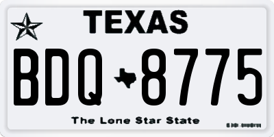 TX license plate BDQ8775