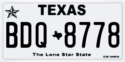 TX license plate BDQ8778