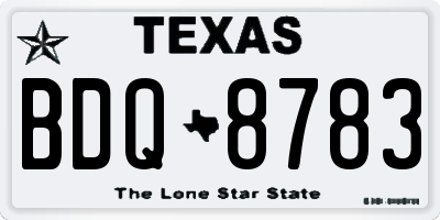 TX license plate BDQ8783