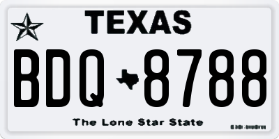 TX license plate BDQ8788
