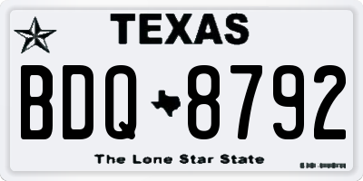 TX license plate BDQ8792