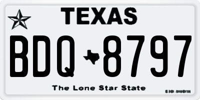 TX license plate BDQ8797