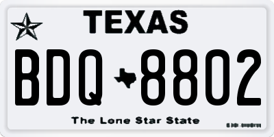 TX license plate BDQ8802