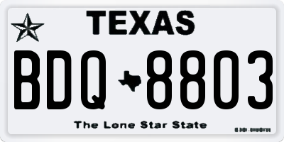 TX license plate BDQ8803