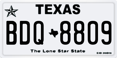 TX license plate BDQ8809