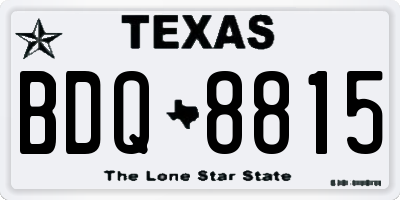 TX license plate BDQ8815