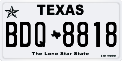 TX license plate BDQ8818