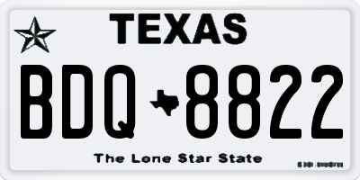 TX license plate BDQ8822