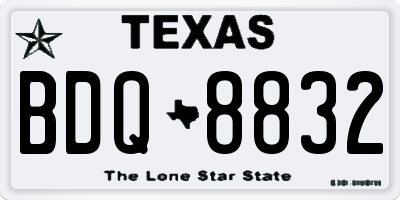 TX license plate BDQ8832