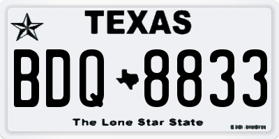 TX license plate BDQ8833