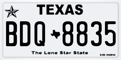 TX license plate BDQ8835