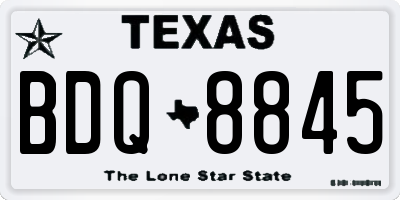 TX license plate BDQ8845
