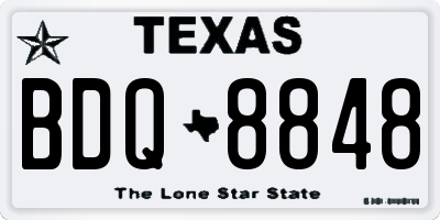TX license plate BDQ8848