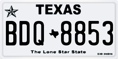 TX license plate BDQ8853