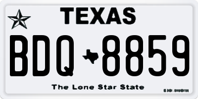 TX license plate BDQ8859