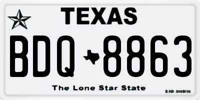 TX license plate BDQ8863