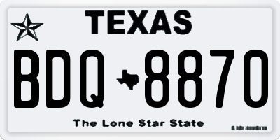 TX license plate BDQ8870