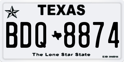 TX license plate BDQ8874