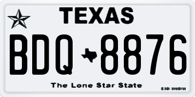 TX license plate BDQ8876