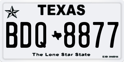 TX license plate BDQ8877
