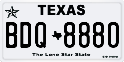TX license plate BDQ8880