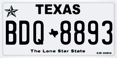 TX license plate BDQ8893