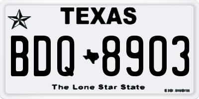 TX license plate BDQ8903